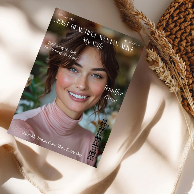 Cartão De Festividades Namorada da Mulher Viva Mais Bonita (Most Beautiful Woman Alive Wife girlfriend Holiday Card)