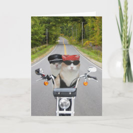 Cartão De Festividades Namorados/Aniversário da Funny Biker Cats