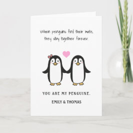 Cartão De Festividades namorados/aniversário romântico engraçado de pingu