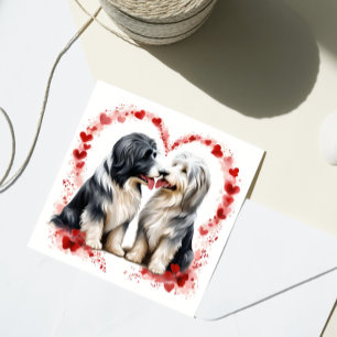 Cartão De Festividades Namorados Bearded Collie Sweethearts Love