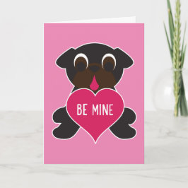 Cartão De Festividades Namorados Black Pug - Seja meu