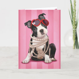 Cartão De Festividades Namorados Boston Terrier