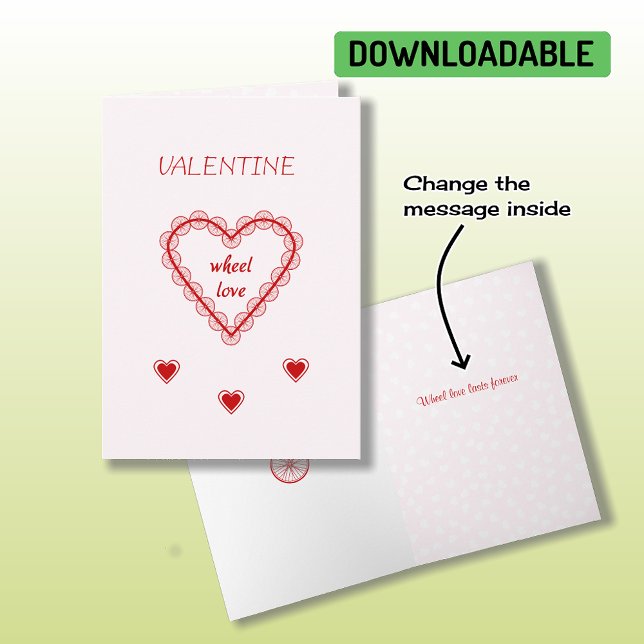 Cartão De Festividades Namorados cardíaco das rodas de ciclismo romântica (Criador carregado)