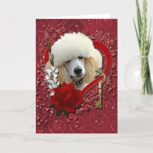 Cartão De Festividades Namorados - Chave do Meu Coração - Poodle - Aprico