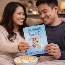 Cartão De Festividades Namorados coelho adorável para Namorado