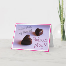 Cartão De Festividades Namorados Corações de Chocolate Romântico Tocam qu