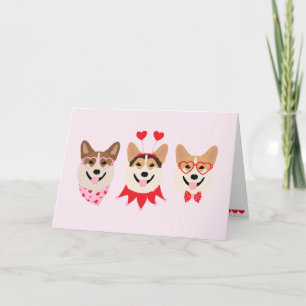 Cartão De Festividades Namorados de cães Pembroke Welsh Corgi