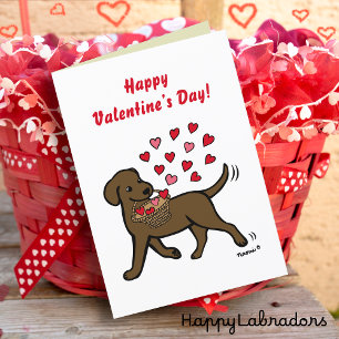 Cartão De Festividades Namorados de Carregando Labrador Chocolate