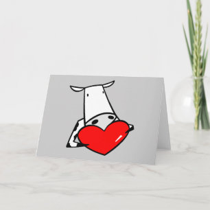 Cartão De Festividades Namorados De Coração De Vaca Eu Adoro Vacas