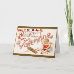 Cartão De Festividades Namorados de Coração Quebrado Vitoriano