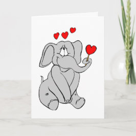 Cartão De Festividades Namorados de elefante