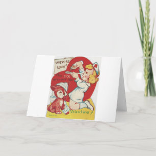 Cartão De Festividades Namorados de Enfermeiro Vintage