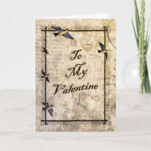 Cartão De Festividades namorados de estilo vitoriano vintage