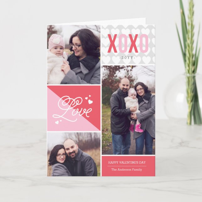 Cartão De Festividades Namorados de Fotografia de Amor e Abraço (Frente)