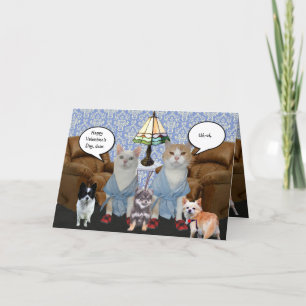 Cartão De Festividades Namorados de Gatos Engraçados Personalizáveis