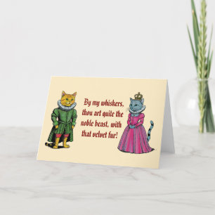 Cartão De Festividades Namorados de Gatos Tudor História Romântica