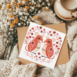 Cartão De Festividades Namorados de roedores de ratos escandinavos