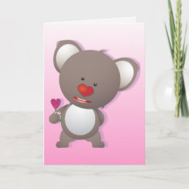 Cartão De Festividades Namorados de Urso de Koala Cute Saudação