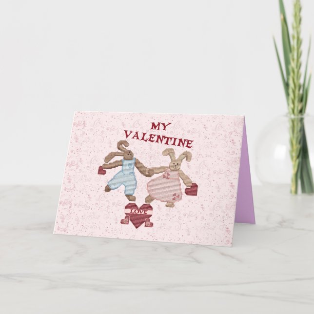 CARTÃO DE FESTIVIDADES NAMORADOS DO AMOR DO COELHO (Frente)