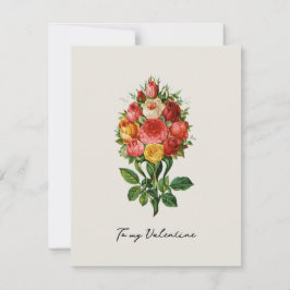 Cartão De Festividades Namorados do Buquê Cottagecore Vintage