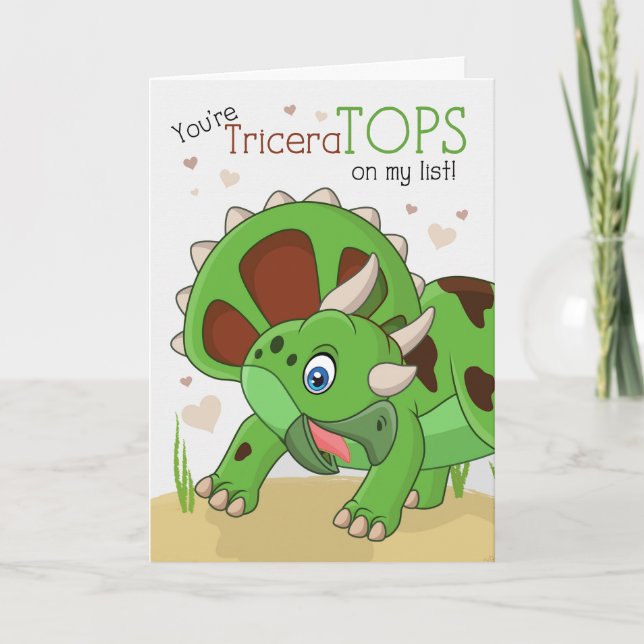 Cartão De Festividades Namorados do garoto Você é TriceraTOPS Dinossauro (Frente)