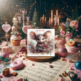 Cartão De Festividades Namorados do mouse pavimentel True Love Watercolor