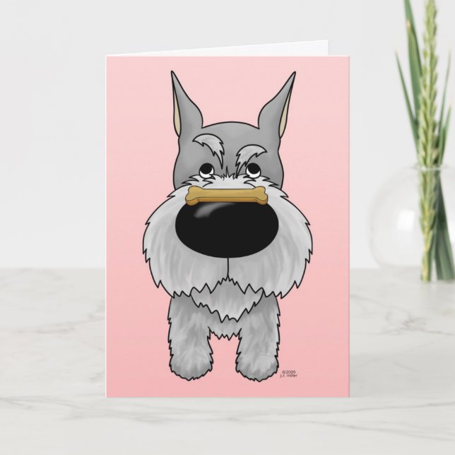 Cartão De Festividades Namorados do Schnauzer (Frente)