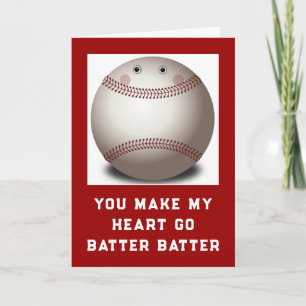 Cartão De Festividades Namorados Engraçado Baseball Lover