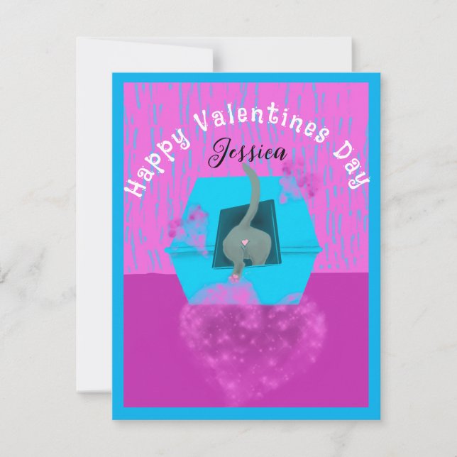 Cartão De Festividades Namorados Engraçado da caixa do gato (Frente)