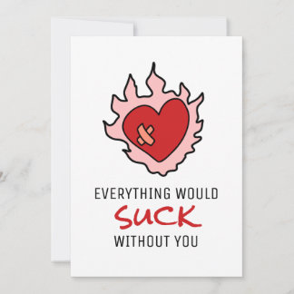 Cartão De Festividades Namorados Engraçados O Coração Chuparia Sem Você