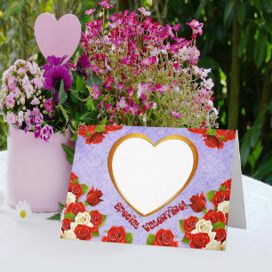 Cartão De Festividades Namorados especial, Rosas e imagem adicional