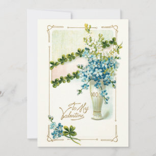 Cartão De Festividades Namorados Floral Vintage