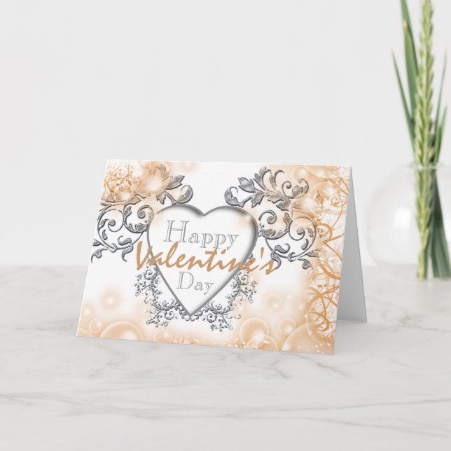 Cartão De Festividades Namorados floral vitoriano (Frente)