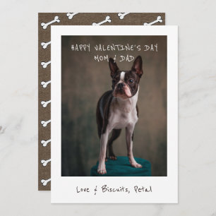 Cartão De Festividades Namorados Fotográfico Para Mãe E Pai Do Cachorro