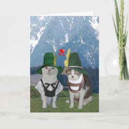 Cartão De Festividades Namorados Gato Engraçado Alemão para Marido