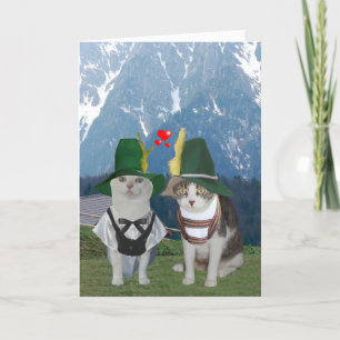 Cartão De Festividades Namorados Gato Engraçado Alemão para Marido