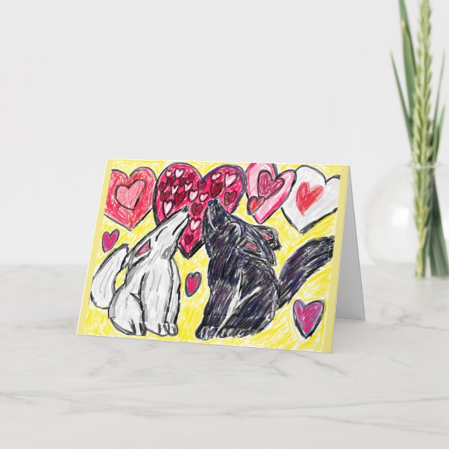 Cartão De Festividades Namorados lobo uivando (Frente)