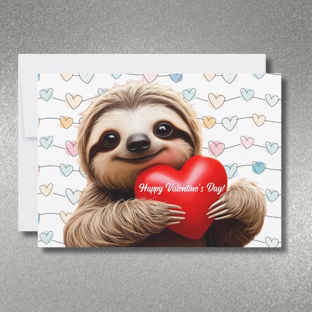 Cartão De Festividades Namorados pastel personalizado Sloth Você é meu SL (Criador carregado)