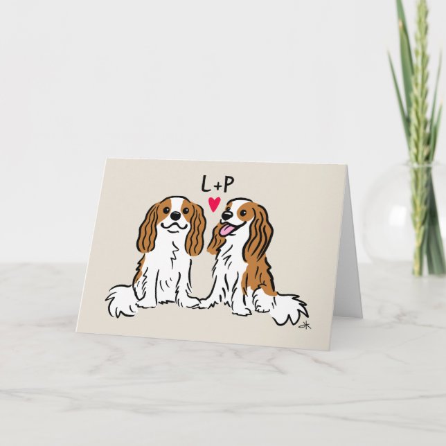 Cartão De Festividades Namorados Personalizado Cavalier King Charles Span (Frente)