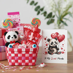 Cartão De Festividades Namorados personalizado de panda bonito