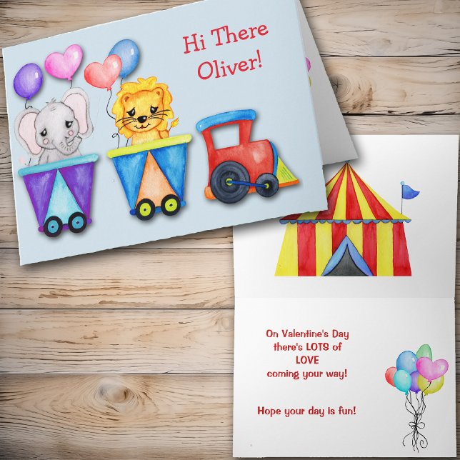 Cartão De Festividades Namorados Personalizado Do Circo Animal Toddler (Criador carregado)