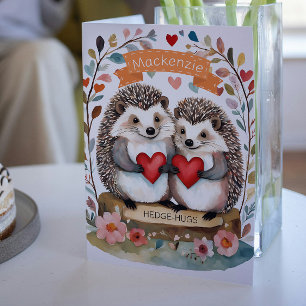 Cartão De Festividades Namorados personalizados de Hedgehogs Hedgehugs