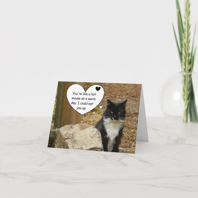 Cartão De Festividades Namorados quentes do gato do rato (Frente)