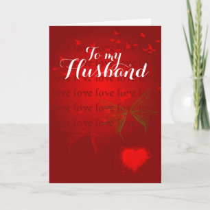 Cartão De Festividades Namorados Red Hearts for Husband