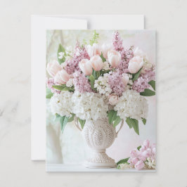 Cartão De Festividades Namorados Romântico Lilac e Branco de Hydrangea"