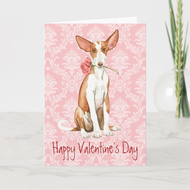 Cartão De Festividades Namorados Rosa Ibizan Hound (Frente)
