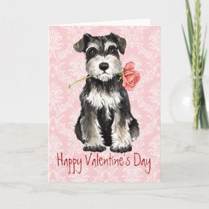 Cartão De Festividades Namorados Rosa Mini Schnauzer