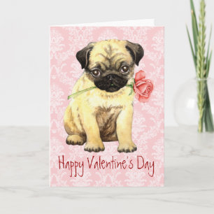 Cartão De Festividades Namorados Rosa Pug