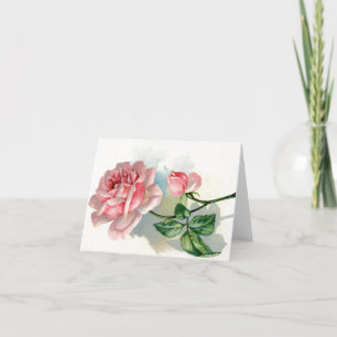 Cartão De Festividades Namorados Rosa Rosa Rosa Vintage Flor