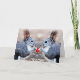 Cartão De Festividades Namorados Squirrels - Seja meu Namorados - Placa